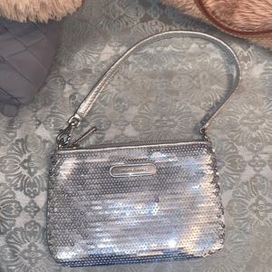 Silver Michael Kors Mini Bag